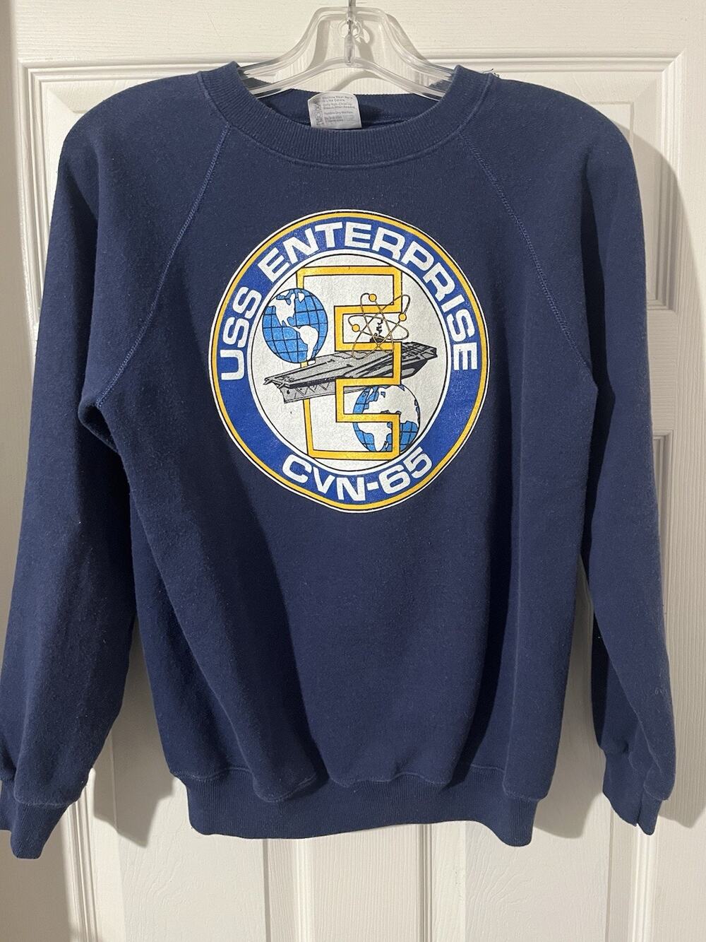 Vintage USS Enterprise CVN-65 Sweatshirt Sz M Military Navy